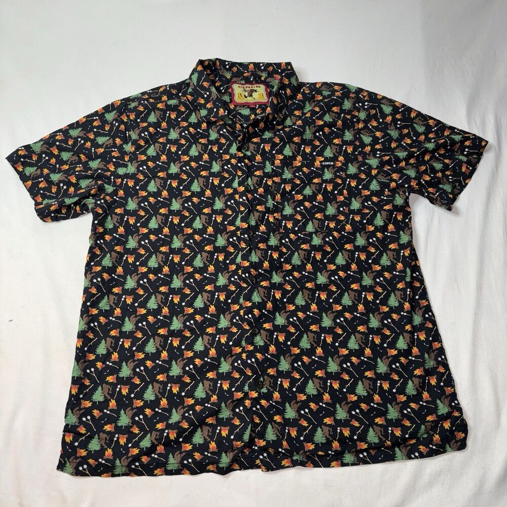 Cinch Classic Cowboy Collection Fall Print Western Shirt Men’s Large